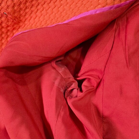 J. Crew Orange Red Textured Jacket in Matelasse Ribbon Trim Preppy AJ886 - Picture 10 of 10